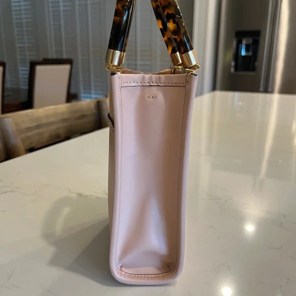 100% Authentic Fendi Pink Tortoishell Mini Sunshine Top Handle Crossbody Bag - Picture 4 of 11